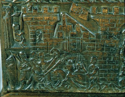 The Courtrai Chest Depicting the Attack of the Courtrai Garrison, During the Battle of the Golden Spurs, Fought in Courtrai in 1302 (detail) by Flemish School